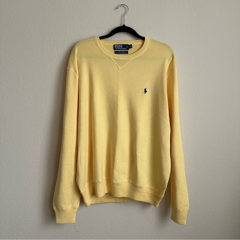 Polo by Ralph Lauren Men's Yellow Crewneck Sweater